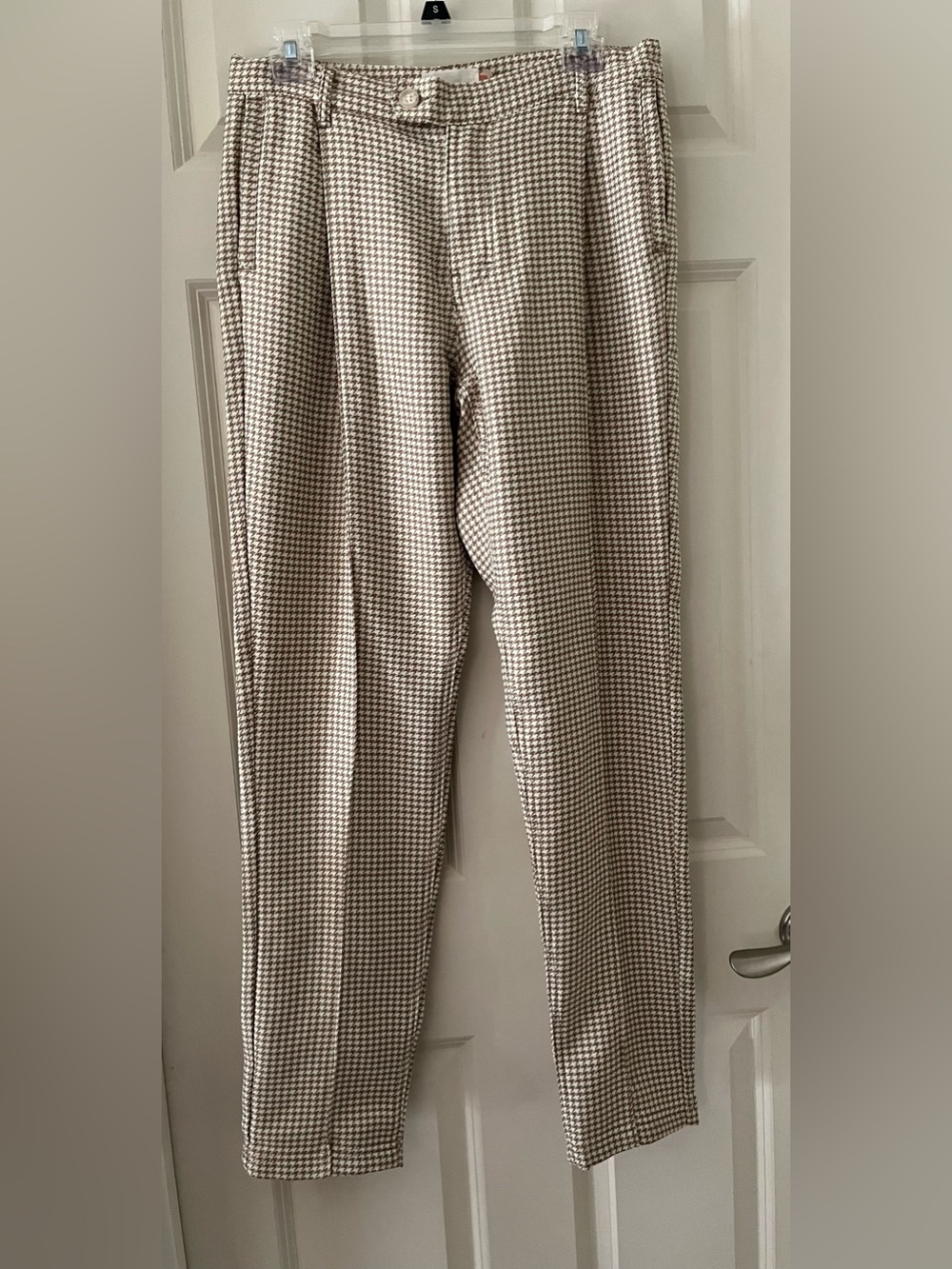 Women’s Honor the Gift Houndstooth bone & tan houndstooth dress pants size 30